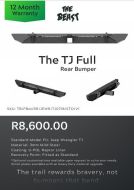 The Beast TJ Full Rear Bumper