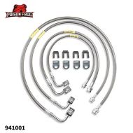 JK 2.5-4" Braided Stainless Steel Front & Rear Brake Line